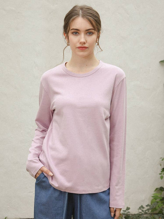 WOMEN'S CREW NECK LONG-SLEEVED CASUAL T-SHIRT