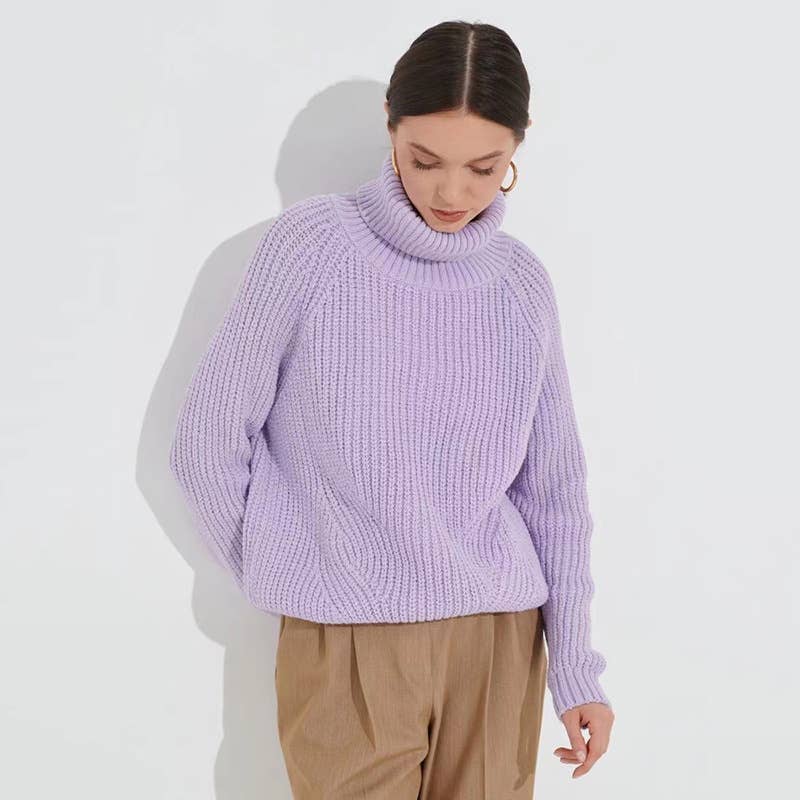 TURTLENECK CASUAL SIMPLE MEDIUM LONG SWEATER
