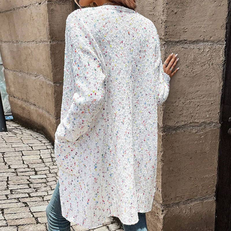 LONG KNIT CARDIGAN WITH LOOSE LONG SLEEVE POCKETS