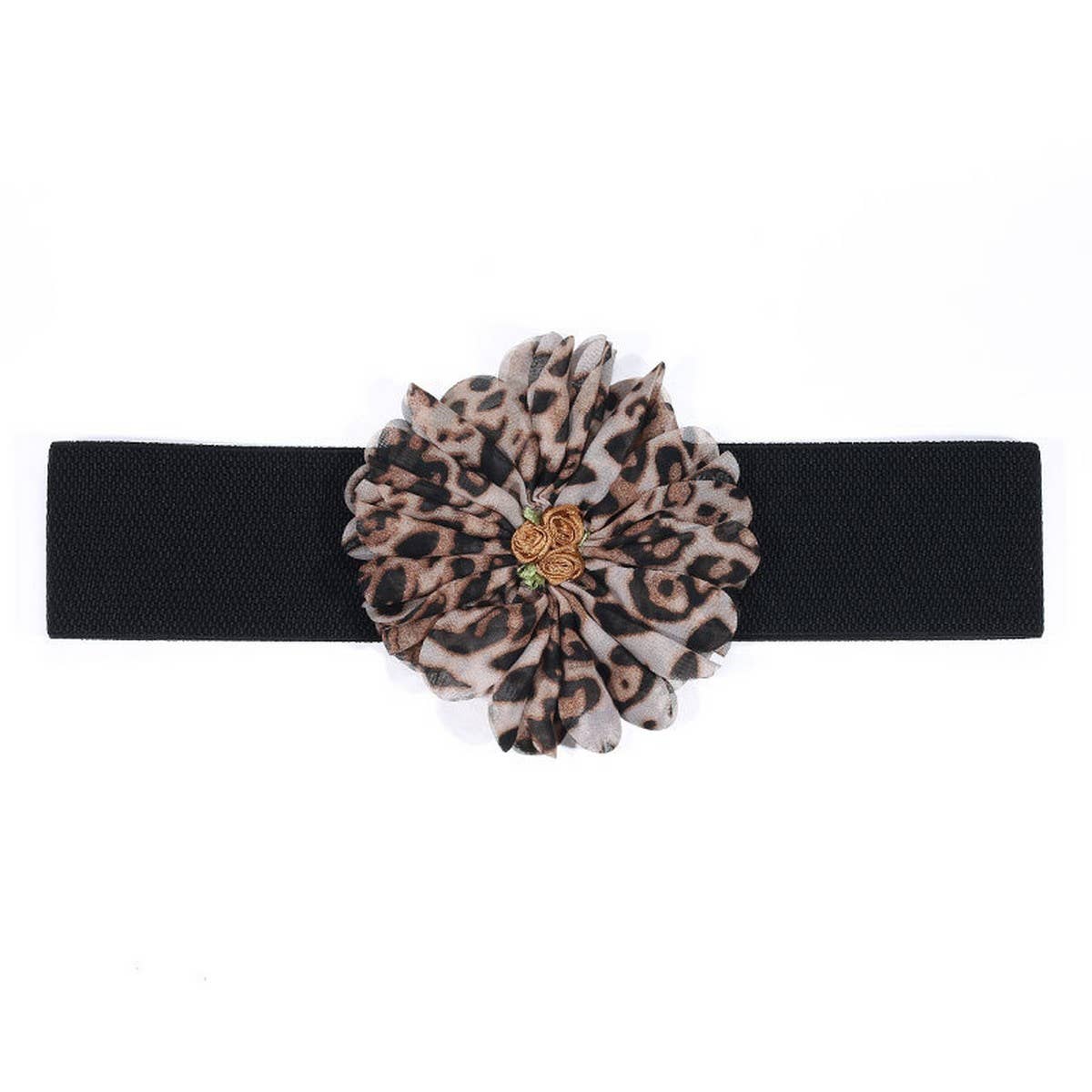 Elastic Wide Floral Waist Belt for Dresses