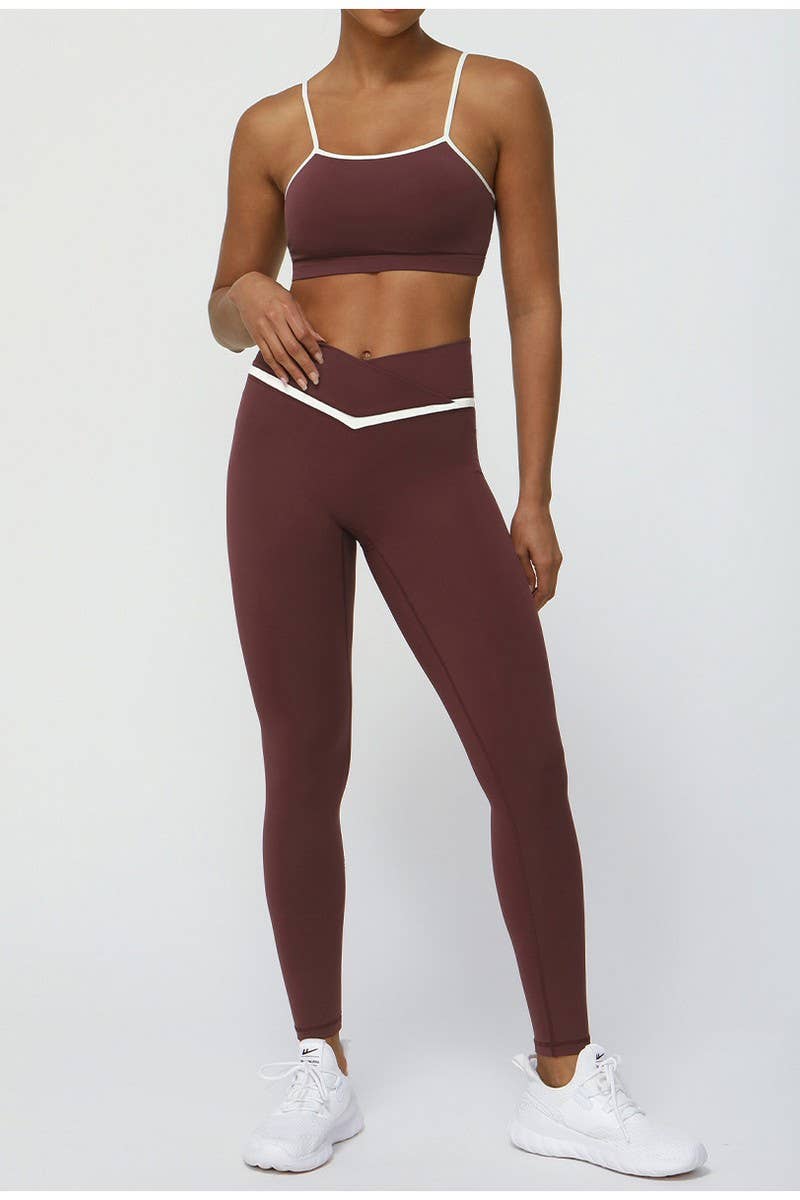 CWBLP1231_CONTRAST COLOR V WAIST TIGHT SPORTS 90% PANTS