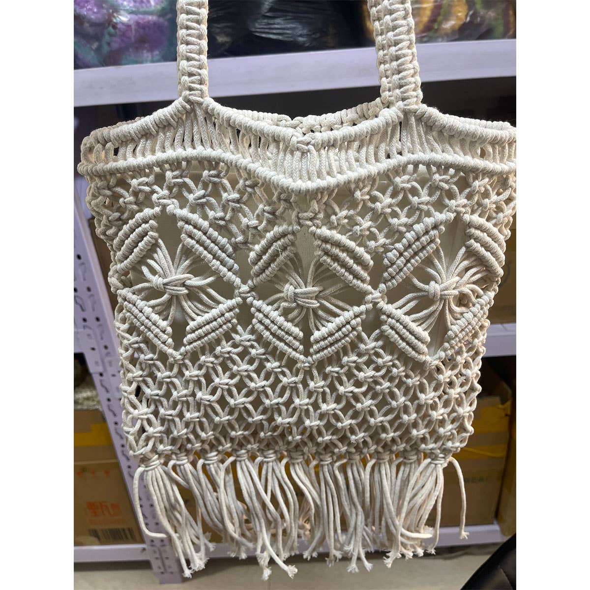 COTTON CROCHET HOLLOW BEACH SHOULDER BAG_CWAB2415