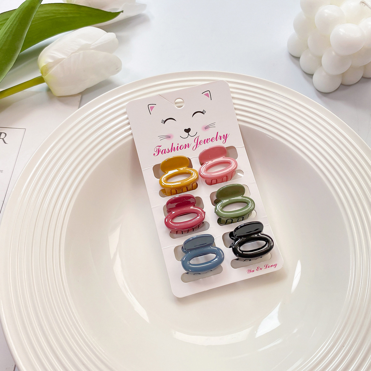 6pcs Candy Color Mini Hair Claws - Cute Bang Clips_CWAHA0727