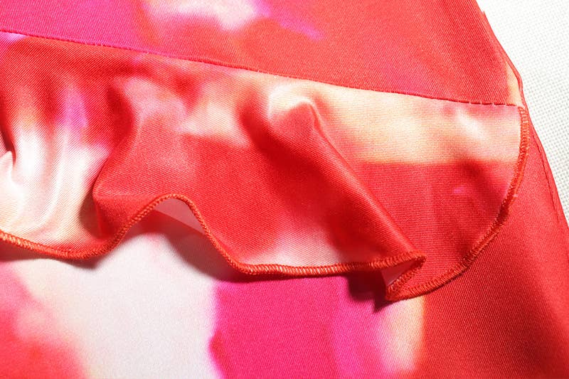 PRINTED SEXY HALTER HALTER IRREGULAR DRESS