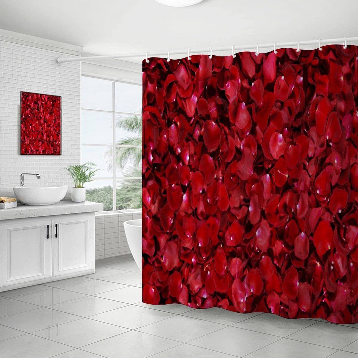 PETAL WATERPROOF AND MOISTURE-PROOF SHOWER CURTAIN_CWMM1789