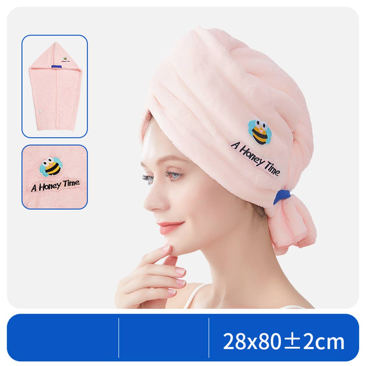 CWMM8345_CARTOON EMBROIDERY THICKENED HOUSEHOLD SHOWER CAP
