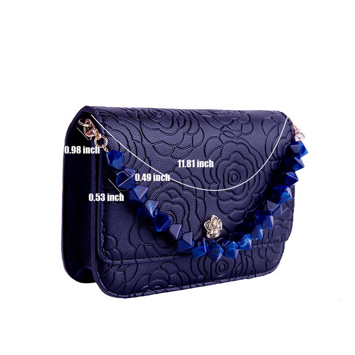 Colorful Acrylic Irregular Bead Bag Chain 11.81in