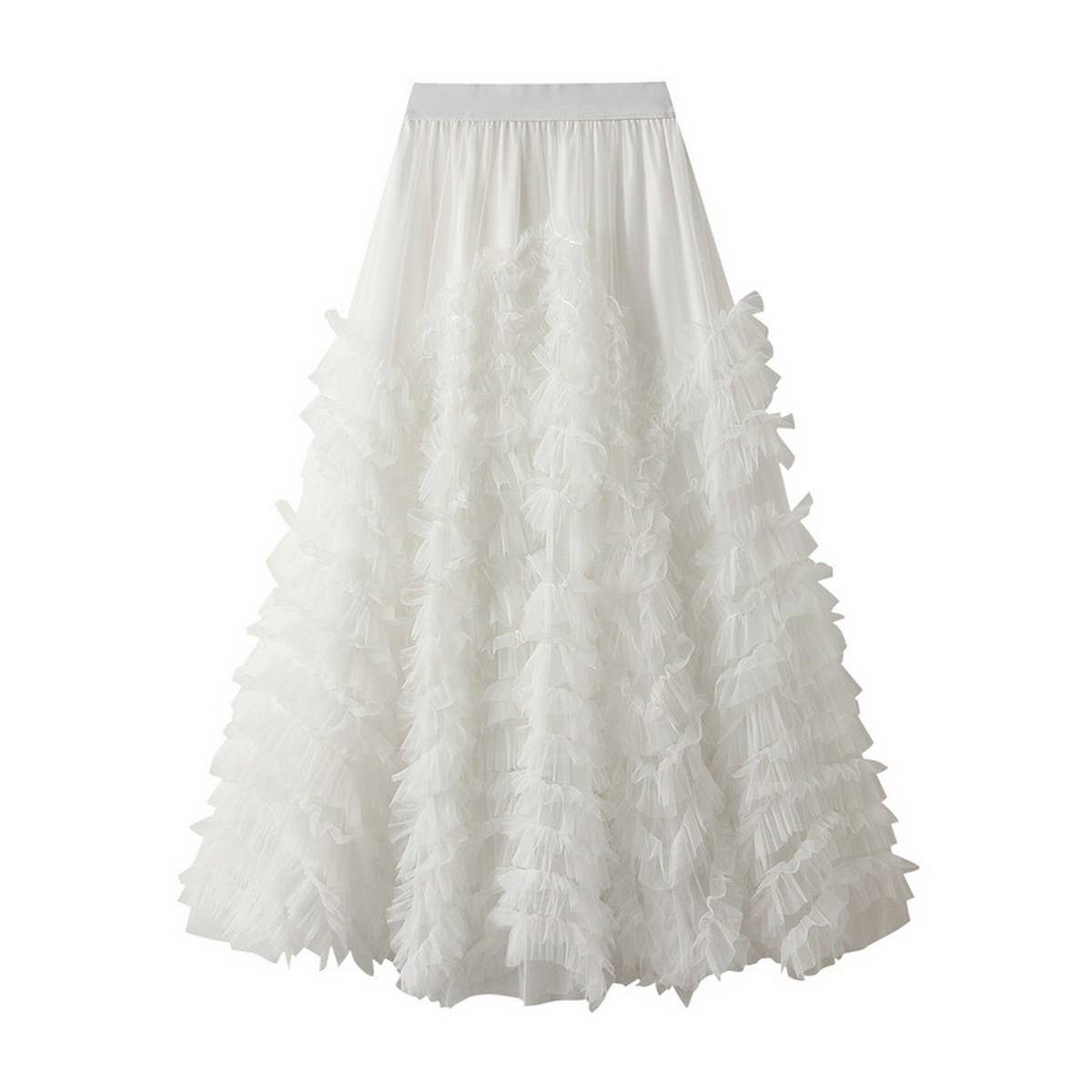 Deluxe Tulle Tiered Maxi Skirt with Flare