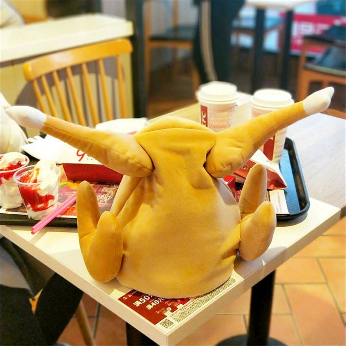 CWAH4049_THANKSGIVING ATMOSPHERE CHICKEN LEG HAT