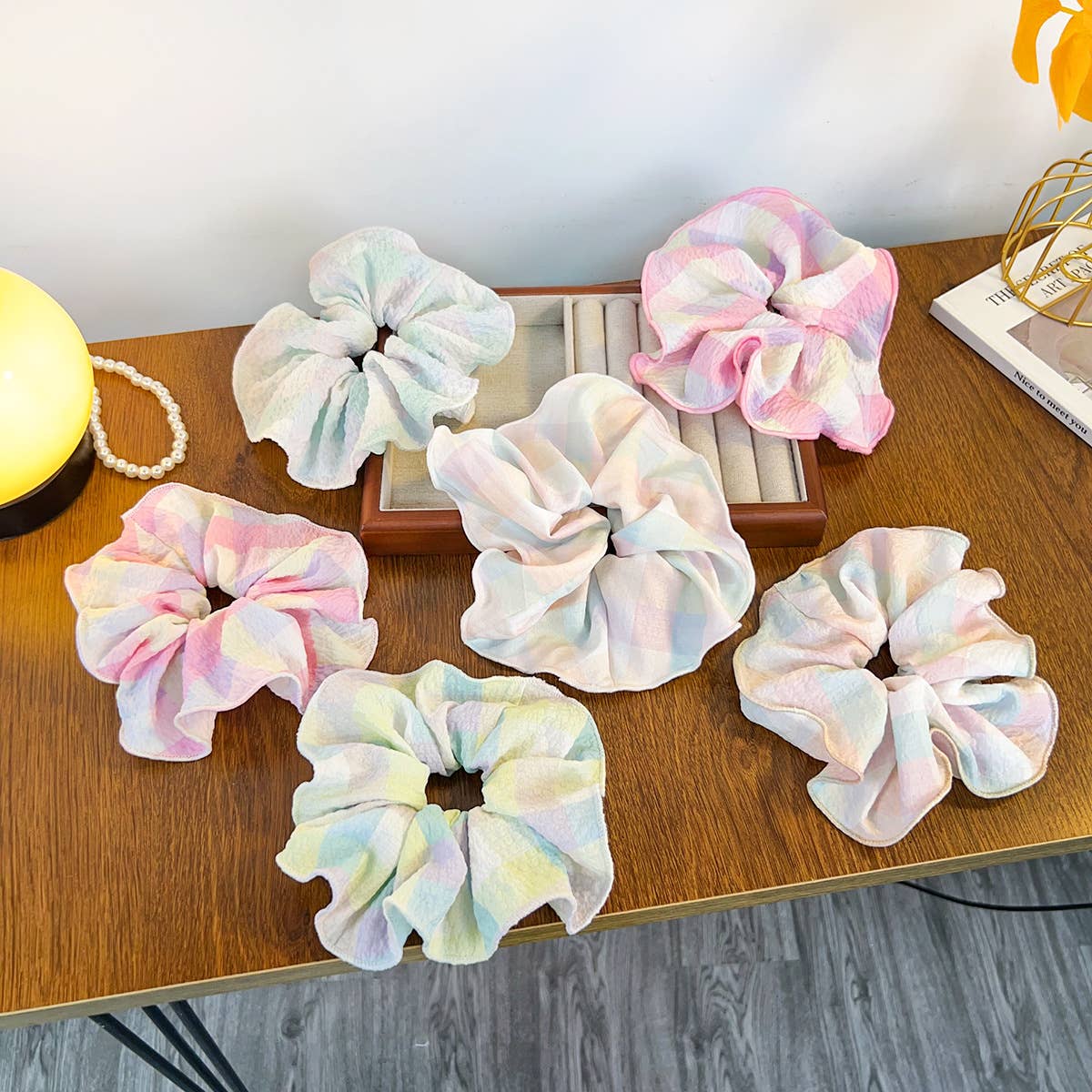 French pleated fabric large intestine hair band