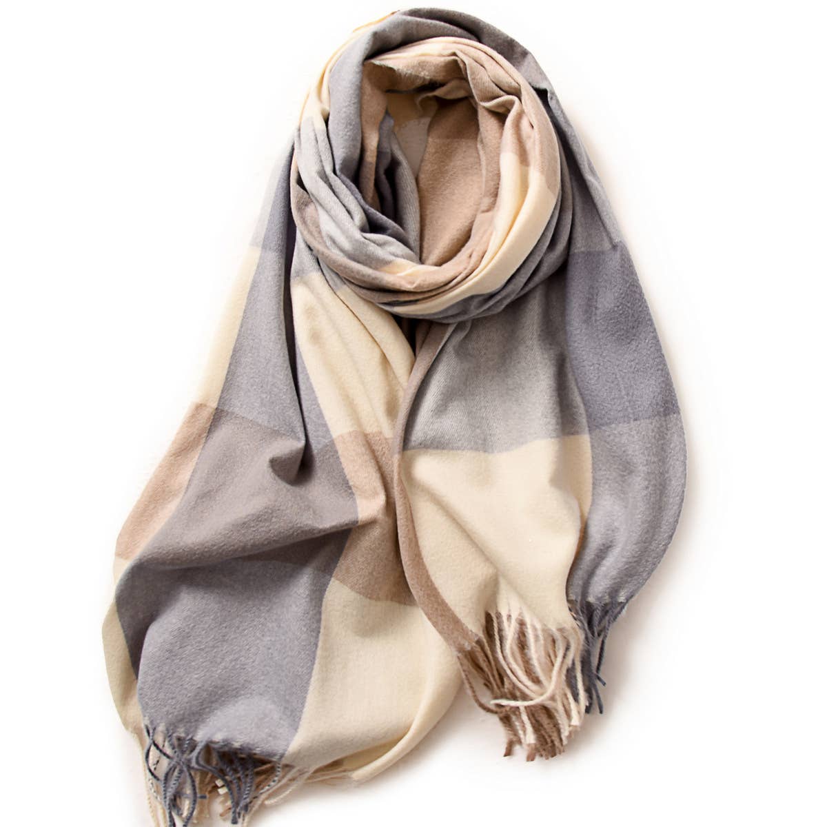 Elegant Plaid Shawl - Winter Scarf for Women