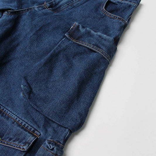 MULTI POCKET LOOSE WIDE LEG CARGO PANTS JEANS