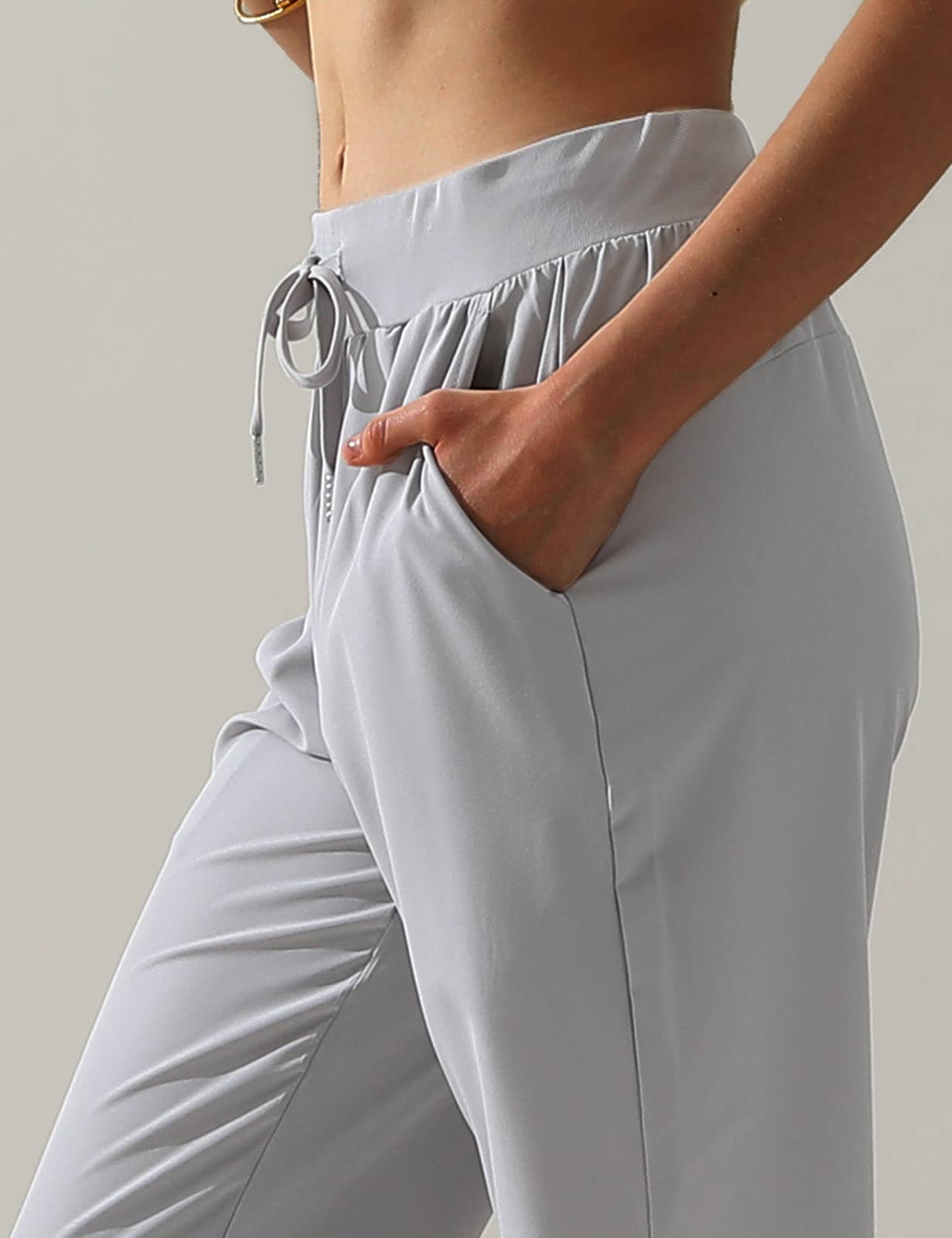 CWBLP423_Elastic Band Waist With Side Pocket Pants