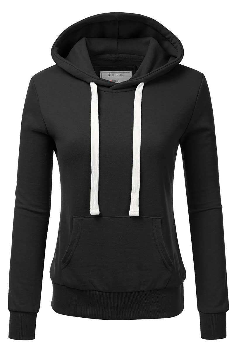 SOLID COLOR LONG SLEEVED HOODIE_AWOHOL189