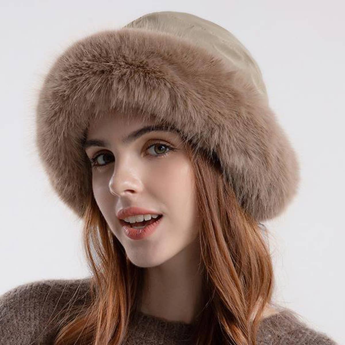 WOMEN WINTER FASHION PLUSH BUCKET HAT_CWAH0562