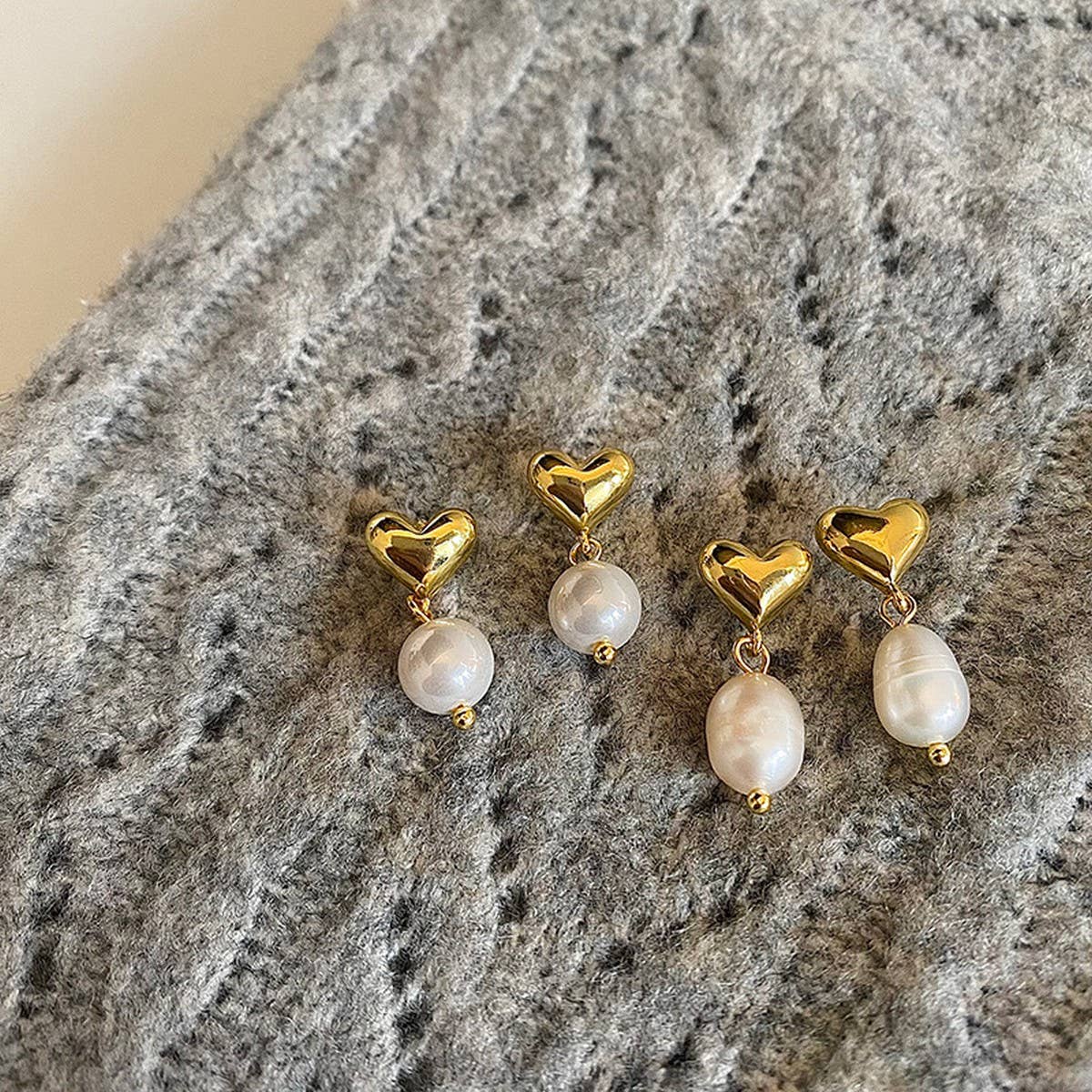 VALENTINE'S DAY NEW DESIGN HEART PEARL EARRINGS