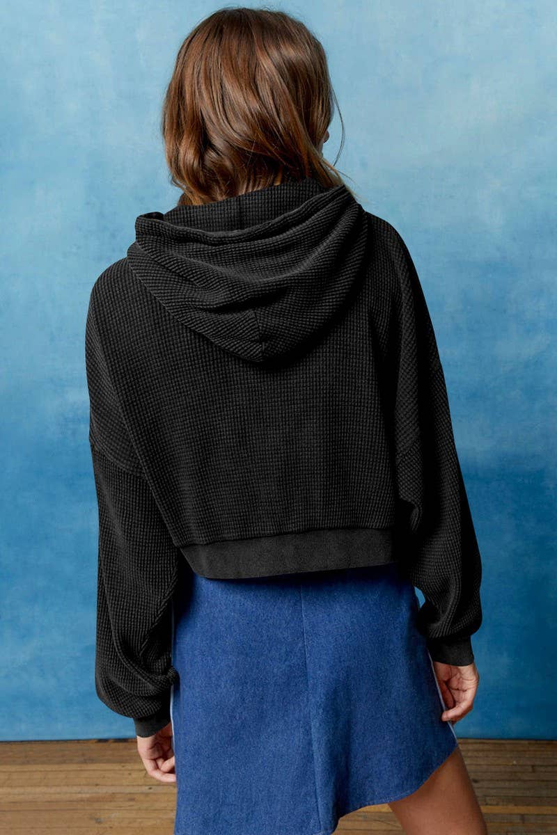 CWOCO1265_AUTUMN CASUAL SLIM HOODED ZIP-UP CARDIGAN JACKET