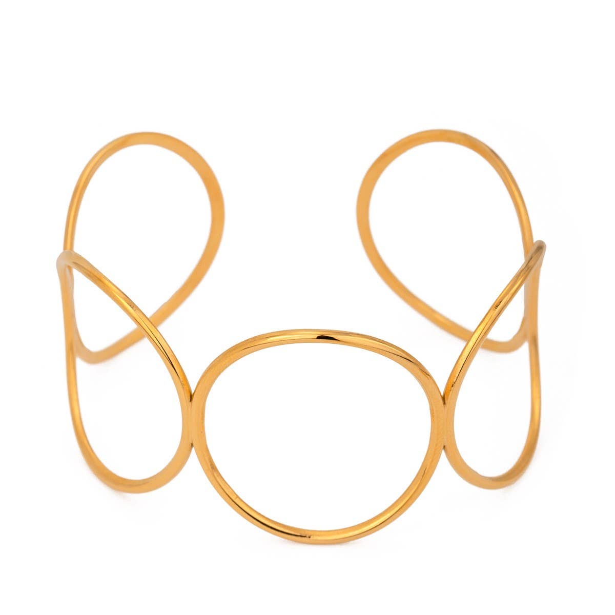 Stylish Irregular Large Circle Open Cuff Bracelet_CWAJE4900