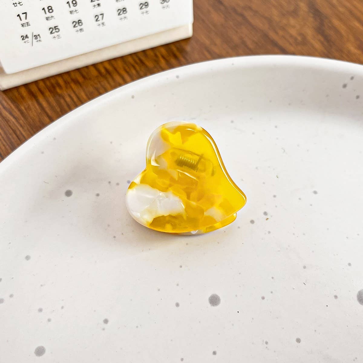 Mini Heart Acetate Claw Clip ? Elegant Side Clip_CWAHA0732