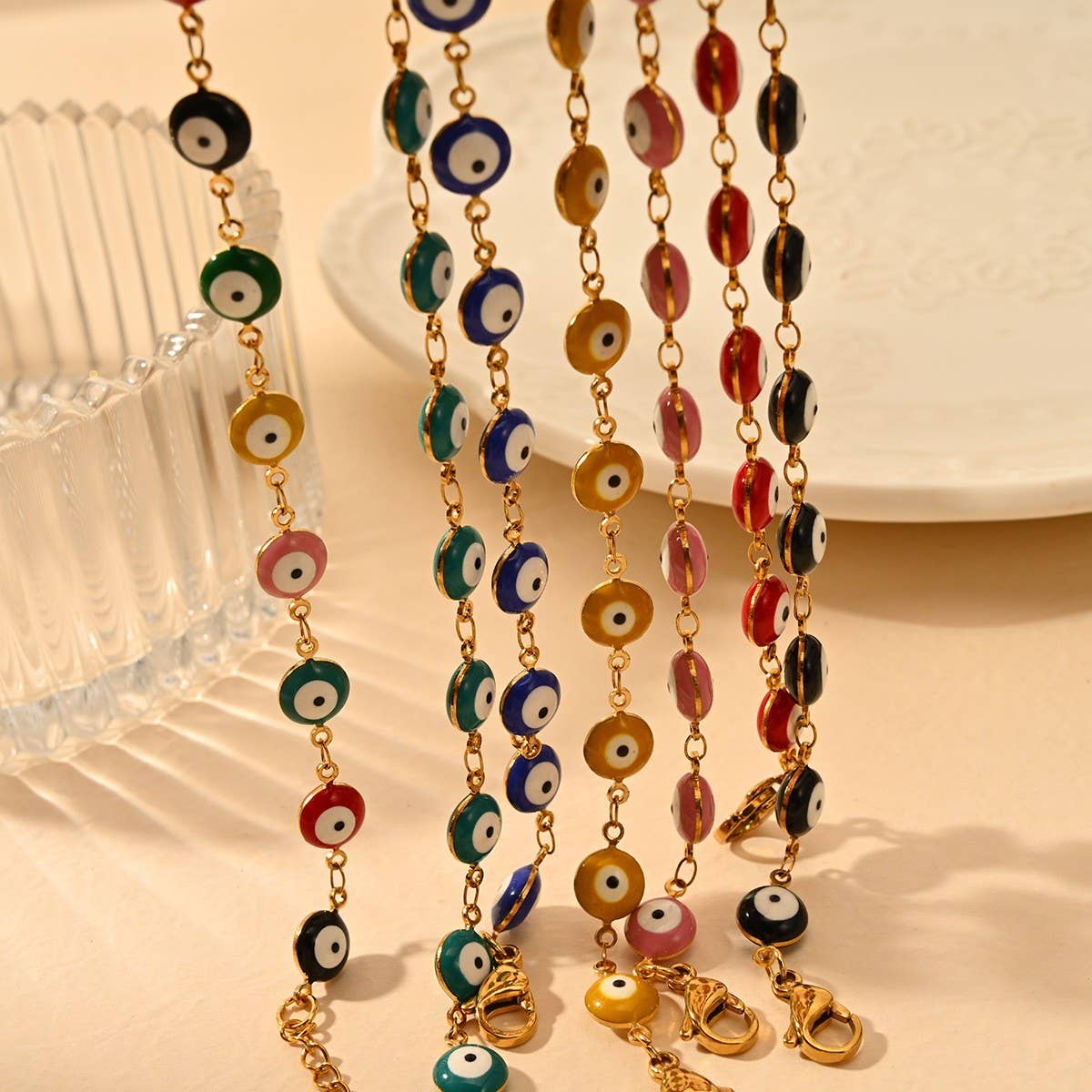 Classic 18K Stainless Steel Evil Eye Bracelet