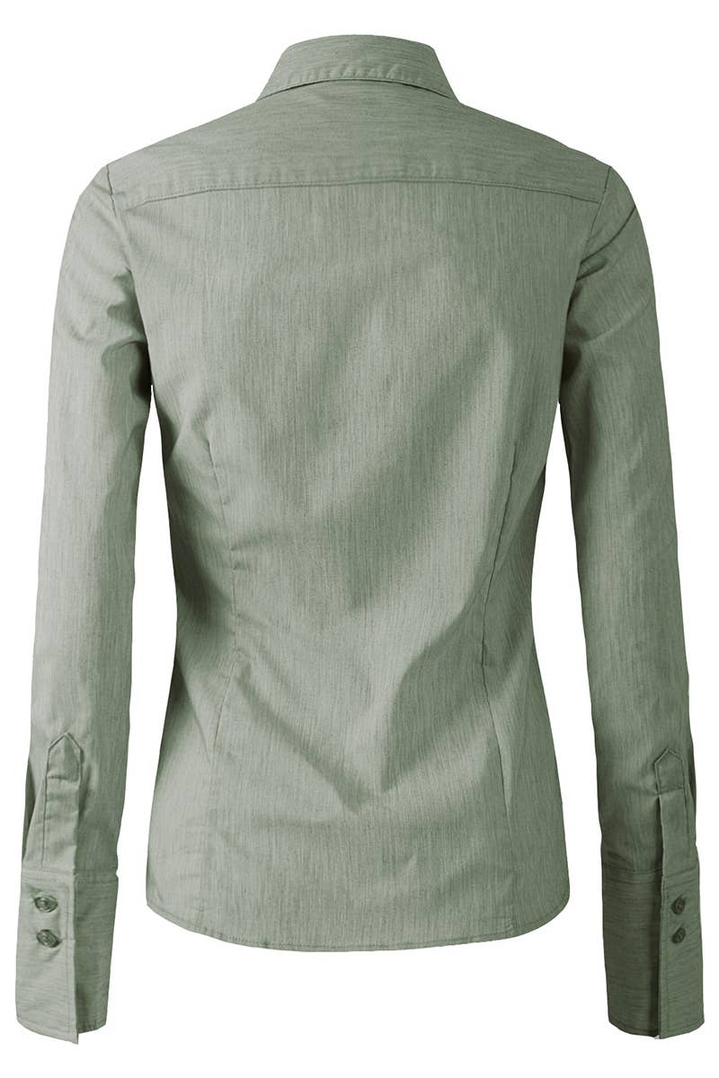 LADIES CASUAL LONG SLEEVE BUTTON UP SHIRT_CWTDSL027