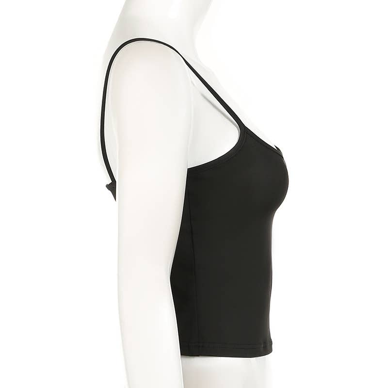 Slim solid color sexy low-cut halter base