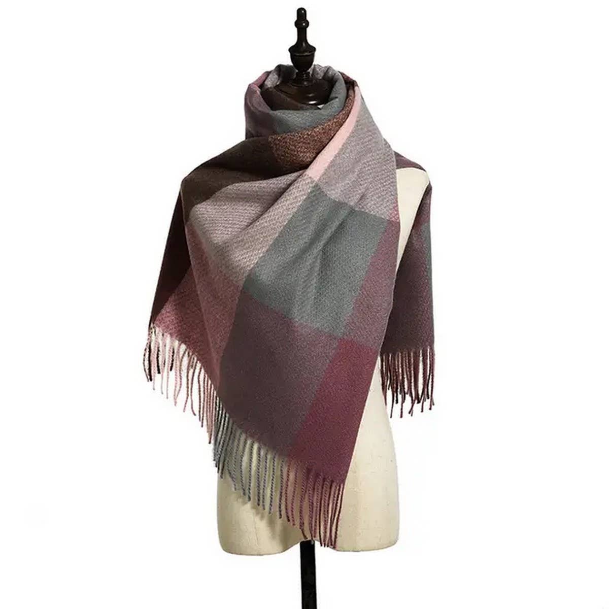 AUTUMN WINTER PLAID  THICK SHAWL SCARF_CWASC0176