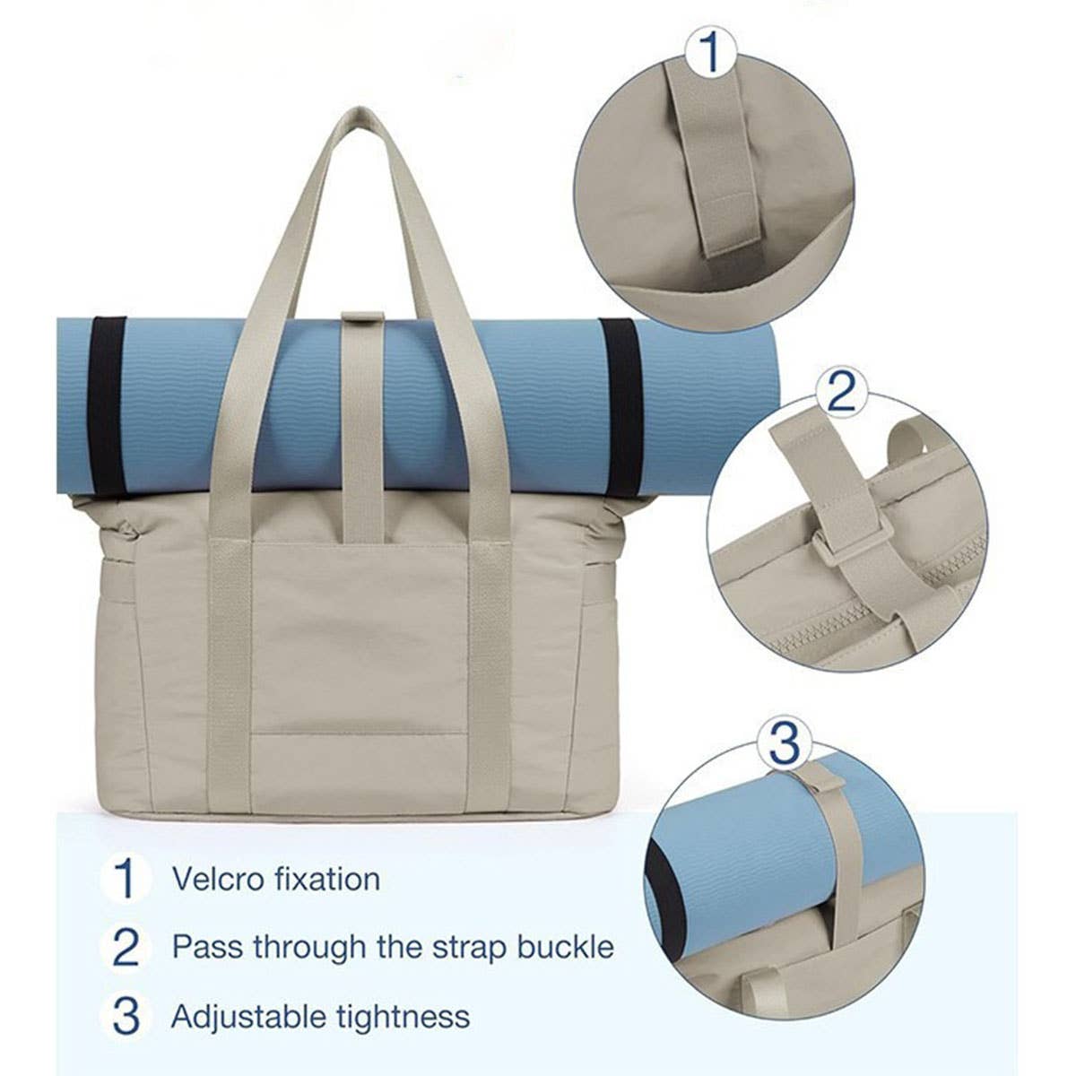 Yoga mat shoulder straps quilted handbag