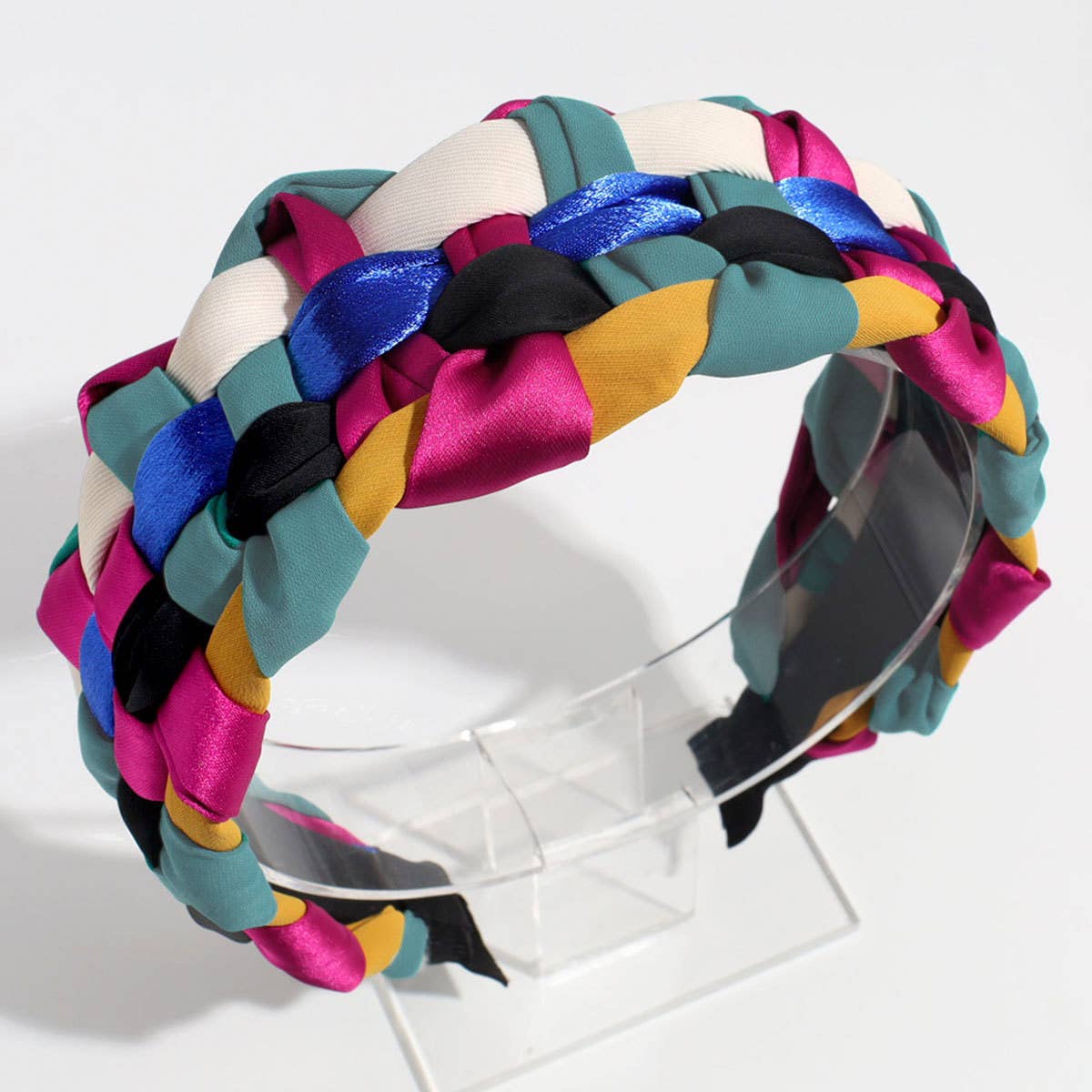 BOHEMIAN WIDE-BRIMMED COLORFUL TWIST HEADBAND_CWAHA2193