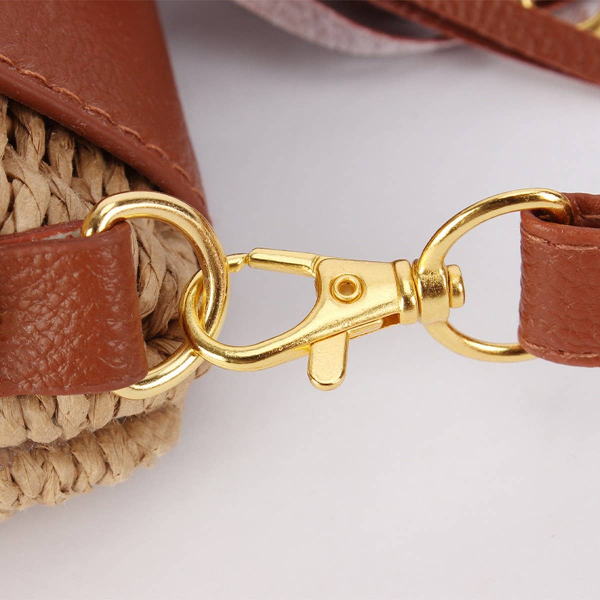 NEW RATTAN SMALL FRESH SOLID COLOR HAND-WOVEN BAG_CWAB4697