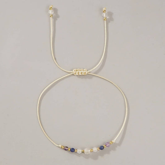 WHITE CRYSTAL COMBINATION BEADED BRACELET_CWAB4625