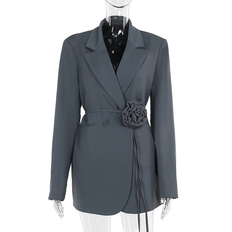 Temperament slim three-dimensional flower suit jacket