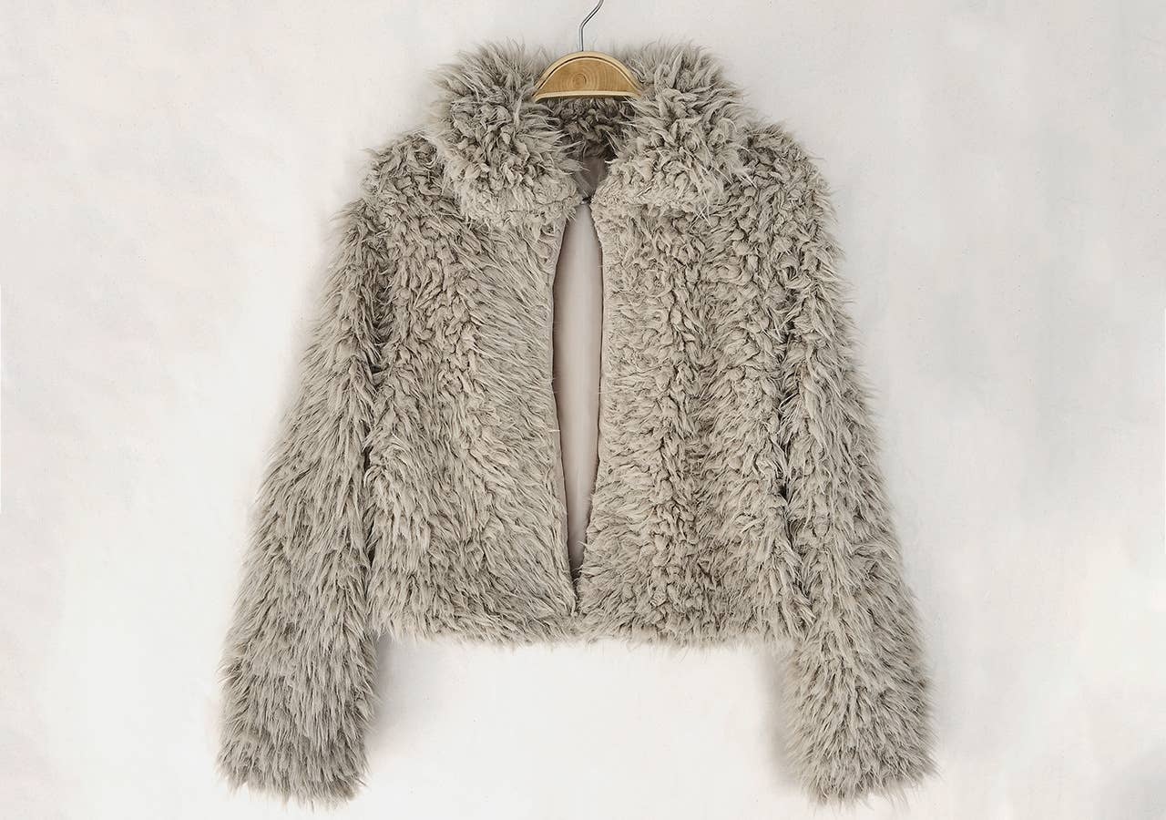 STYLISH LONG-SLEEVED LAPEL BAGGY SHORT JACKET