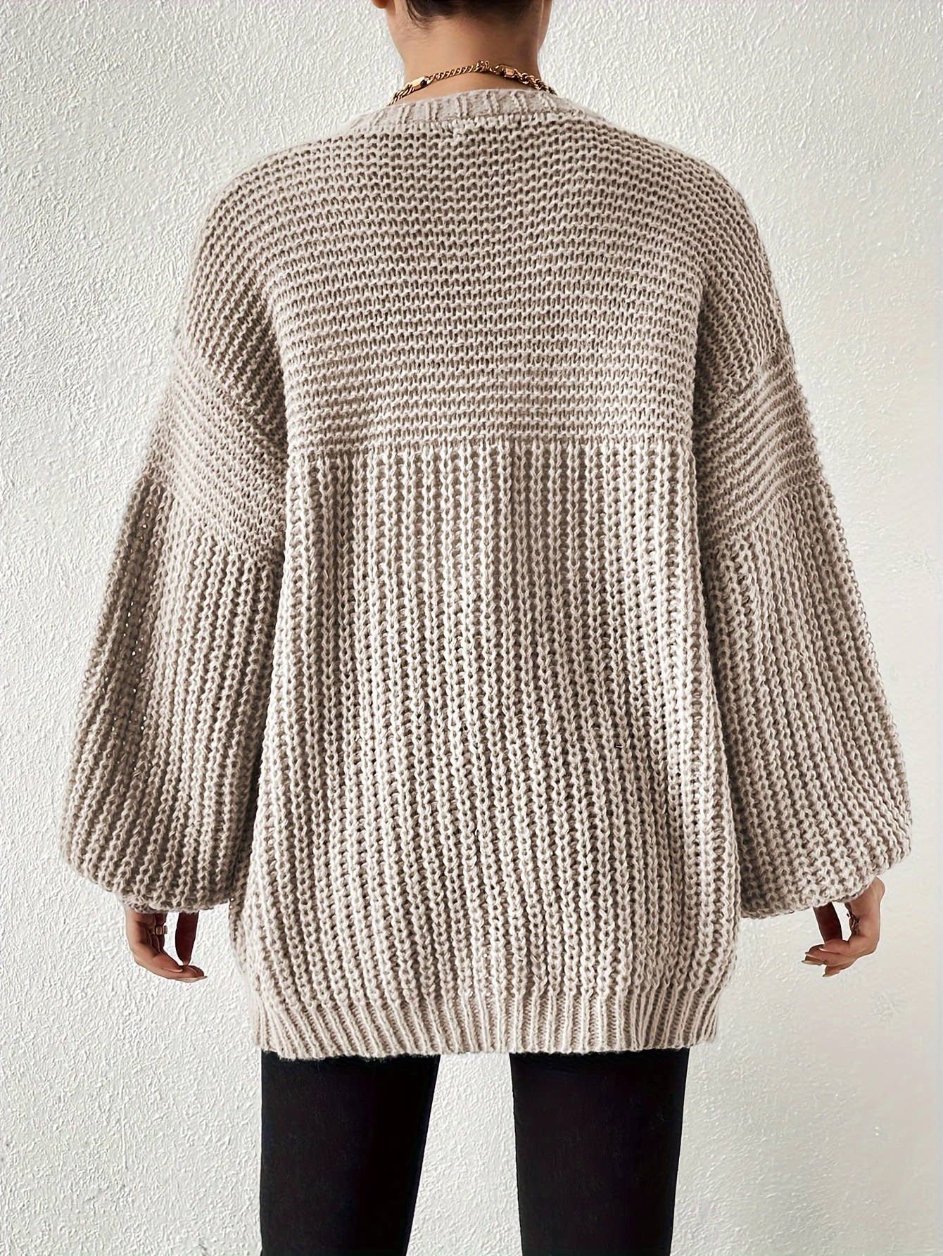 Solid-colored laid-back simple loose cardigan