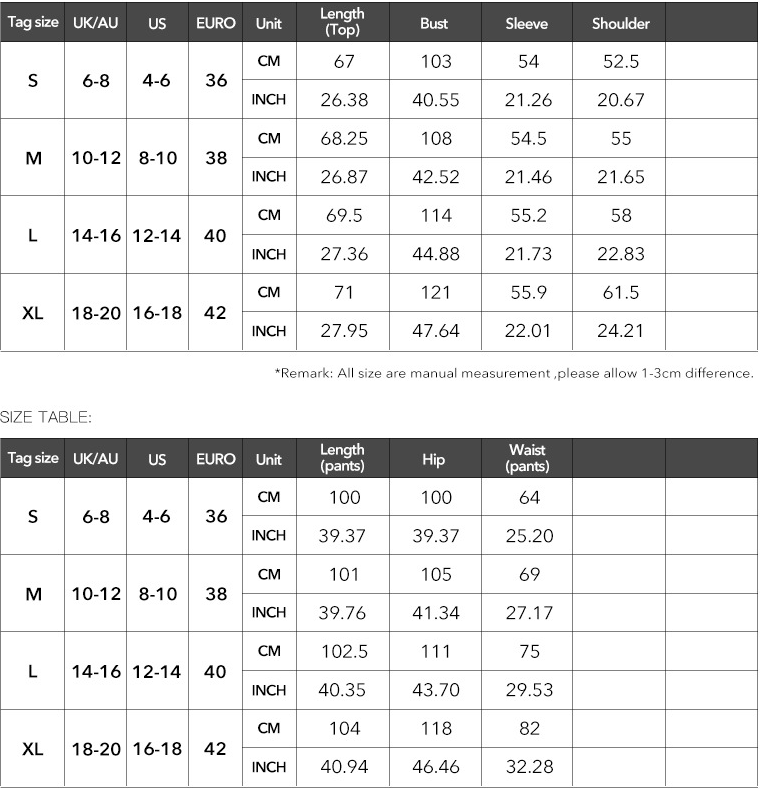 WOMENS CASUAL SUIT LONG SLEEVED TOP AND PANTS_CWTBLL0341