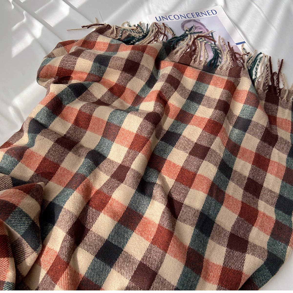 Vintage Wool-Blend Scarf ? Cozy Winter Neck Wrap