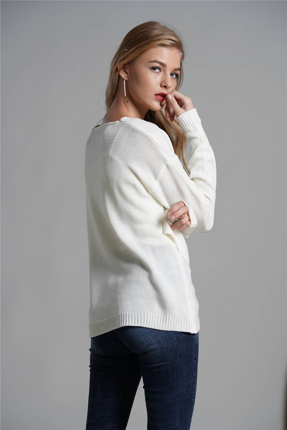 WOMEN'S OL COMMUTER CROSS KNIT SWEATER