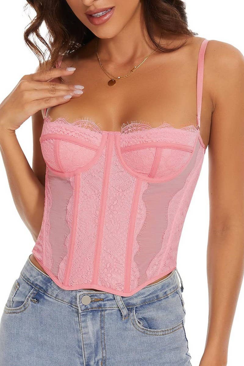 CWMT0005_LACE SUSPENDERS HERRINGBONE STEEL RING BRA