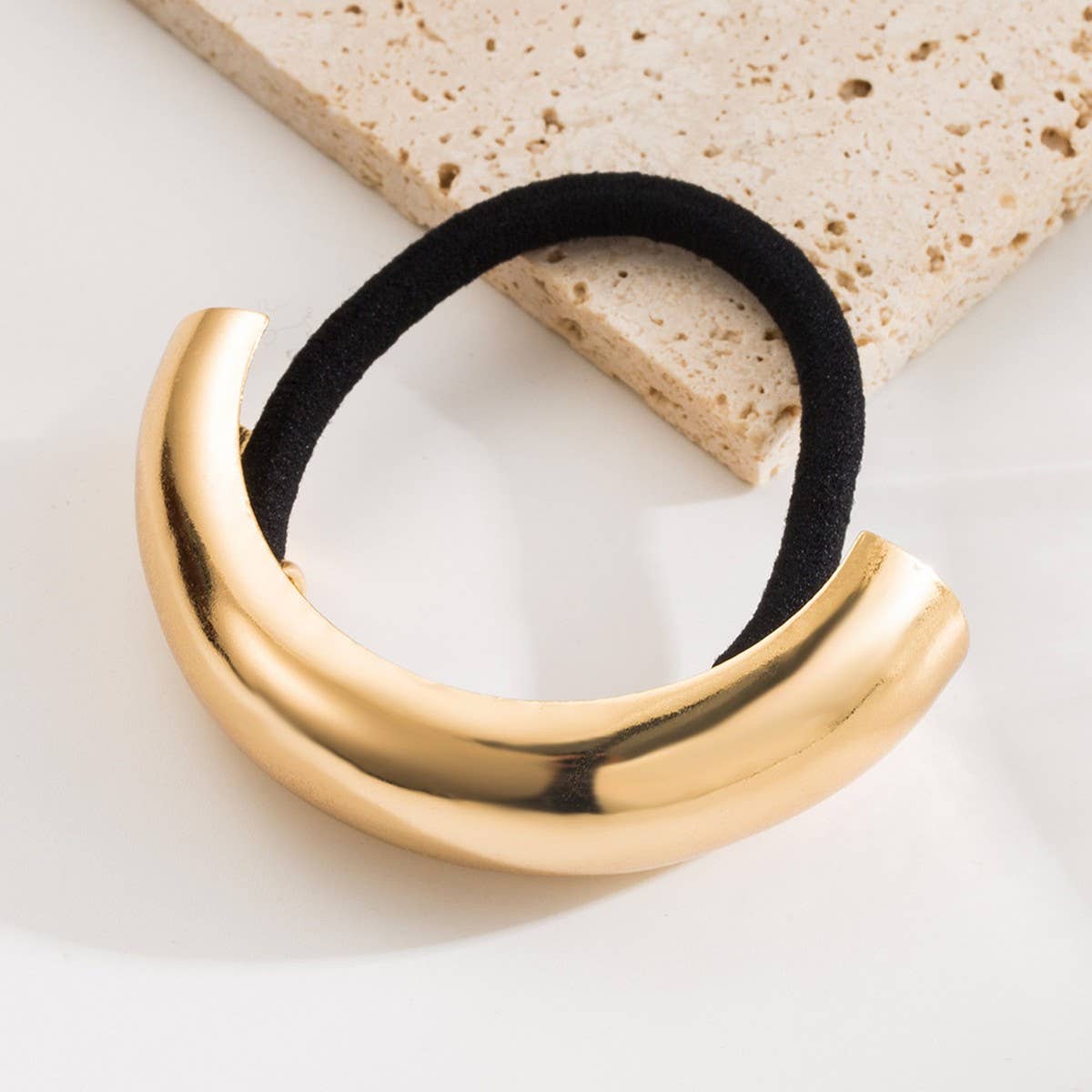 Minimalist Metal Tube Elastic Hair Tie Band
