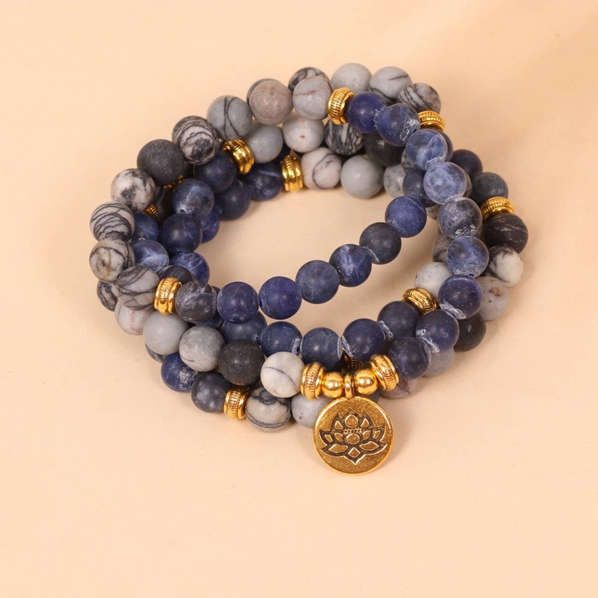 108 BLUE VEIN NETWORK STONE BEADED BRACELET_CWAJE3924