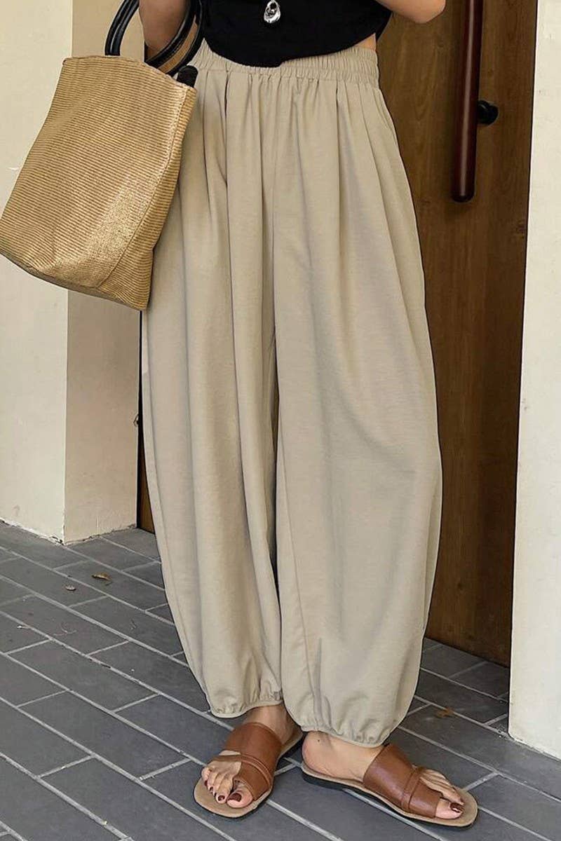 CWBLP2060_SUMMER CASUAL LOOSE CUFF HAREM PANTS