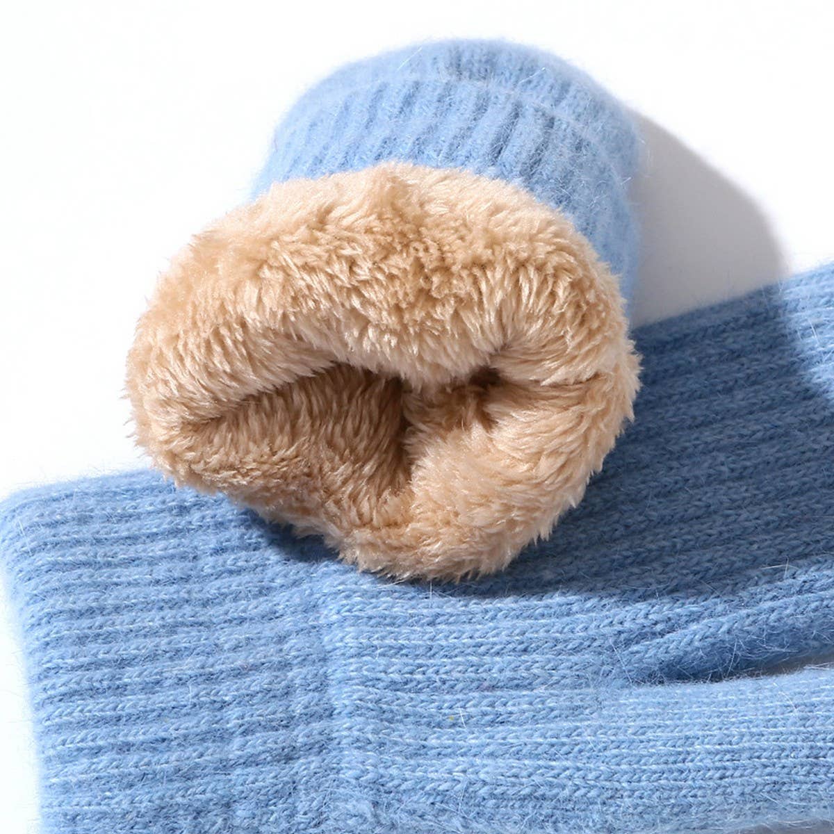 KNITTED WOOL COVERED WINDPROOF WARM GLOVES_CWAG0249