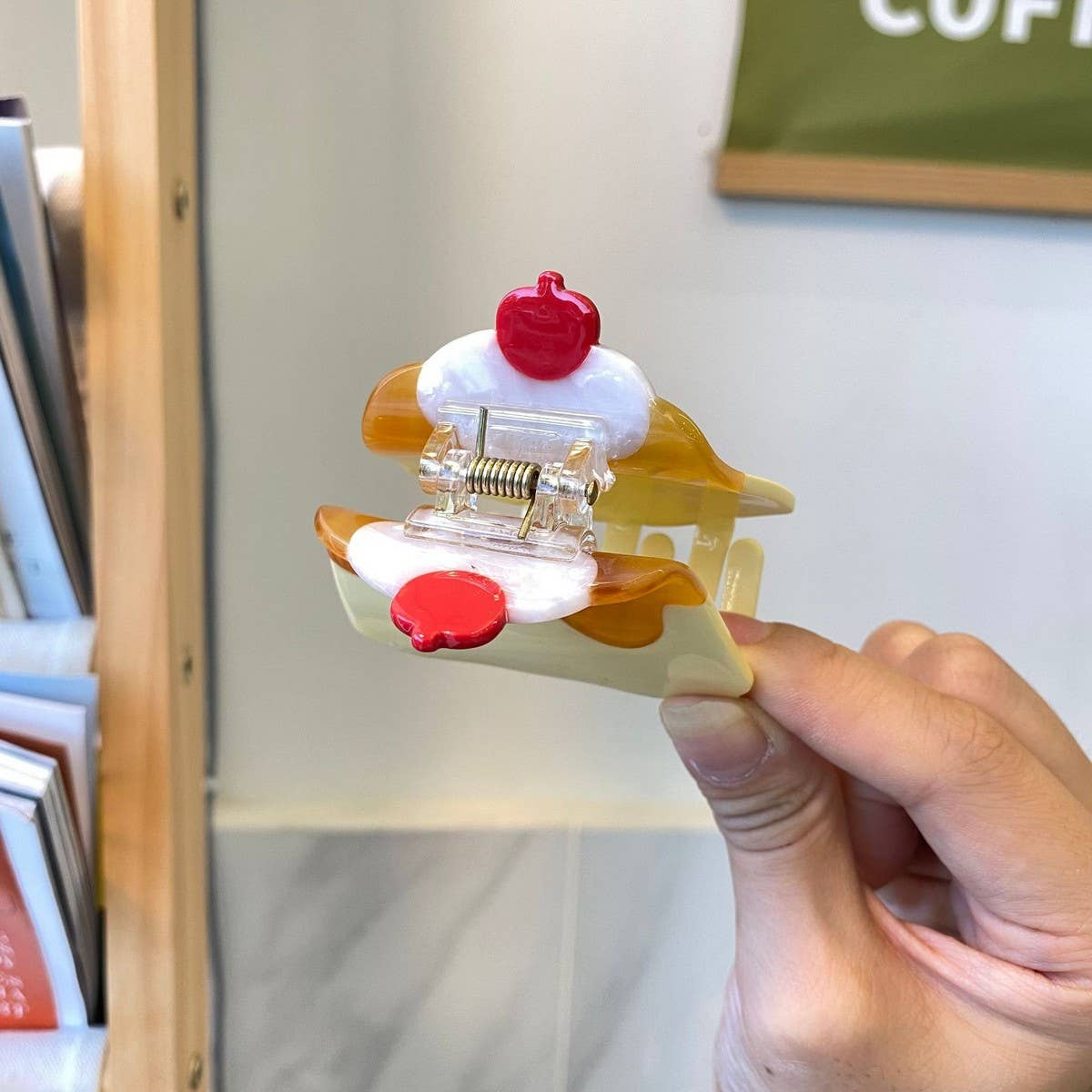 CWAHA4454_CUTE PUDDING HAIRPIN CHEESE CARTOON HAIRPIN