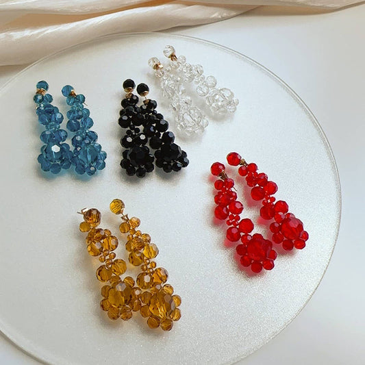 LIGHT LUXURY CRYSTAL FLOWER VERSATILE EARRINGS