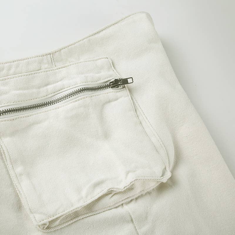 Workwear three-dimensional pocket straight pants
