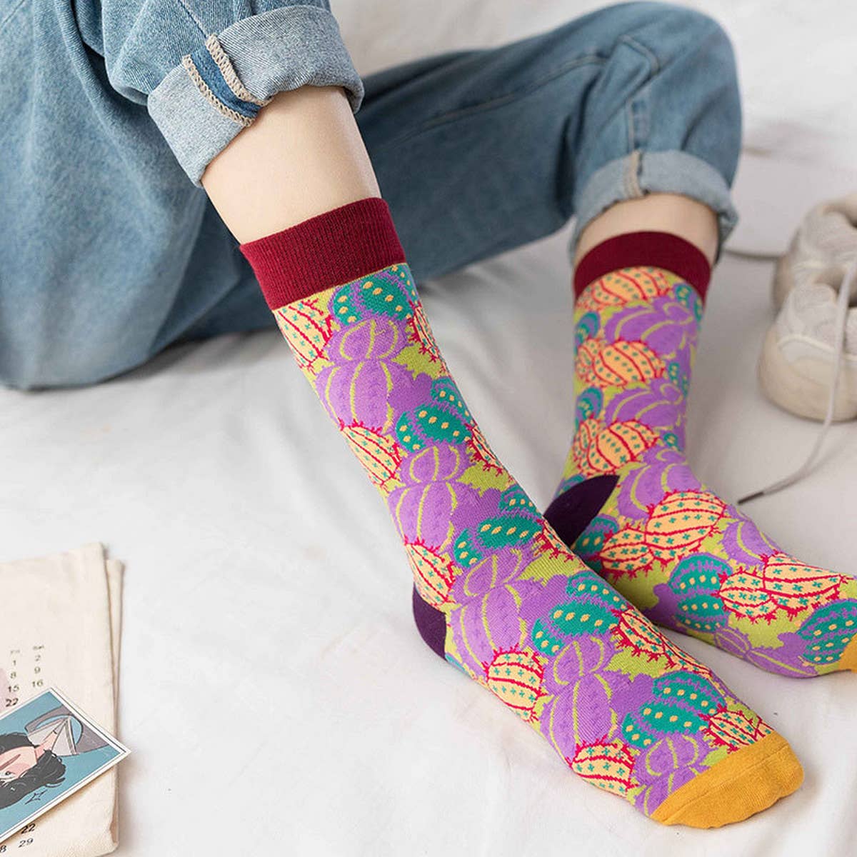 CASUAL PERSONALIZED JACQUARD SOCKS_CWMS0353