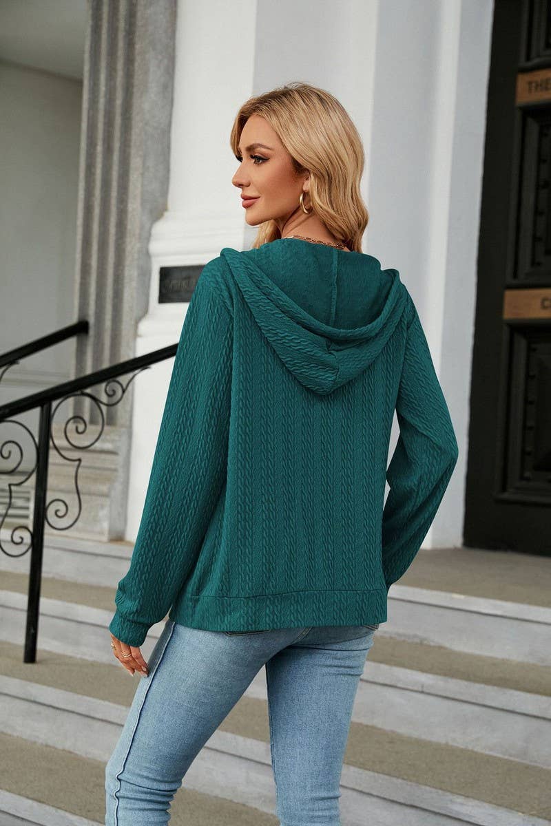 CWOHOL0931_LONG SLEEVE HOODED ZIPPER POCKET SWEATSHIRT COATS