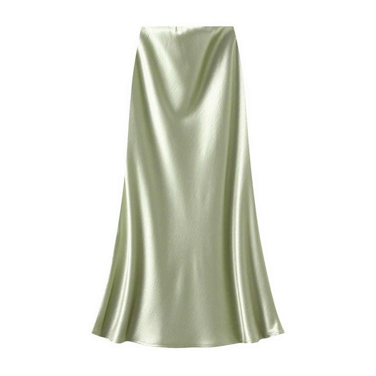 Satin Fishtail Midi Skirt with Slimming Fit