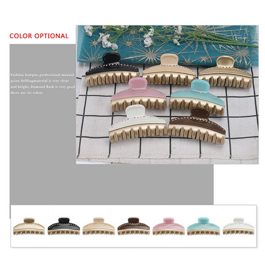 VINTAGE ACETATE HAIR CLIP WITH SINGLE ROW DIAMOND