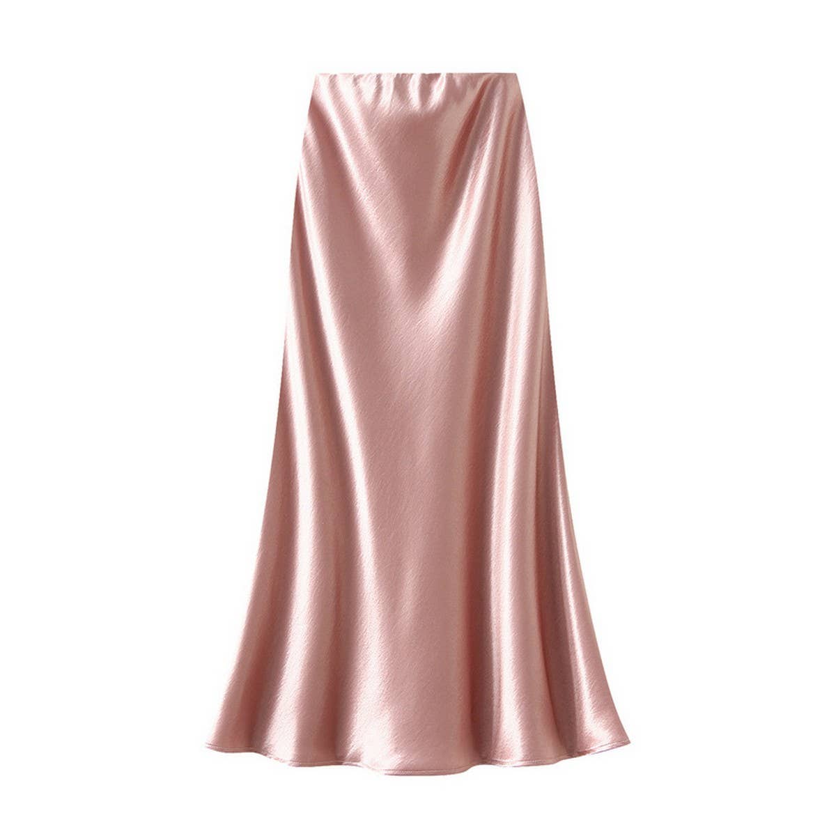 Satin Fishtail Midi Skirt with Slimming Fit